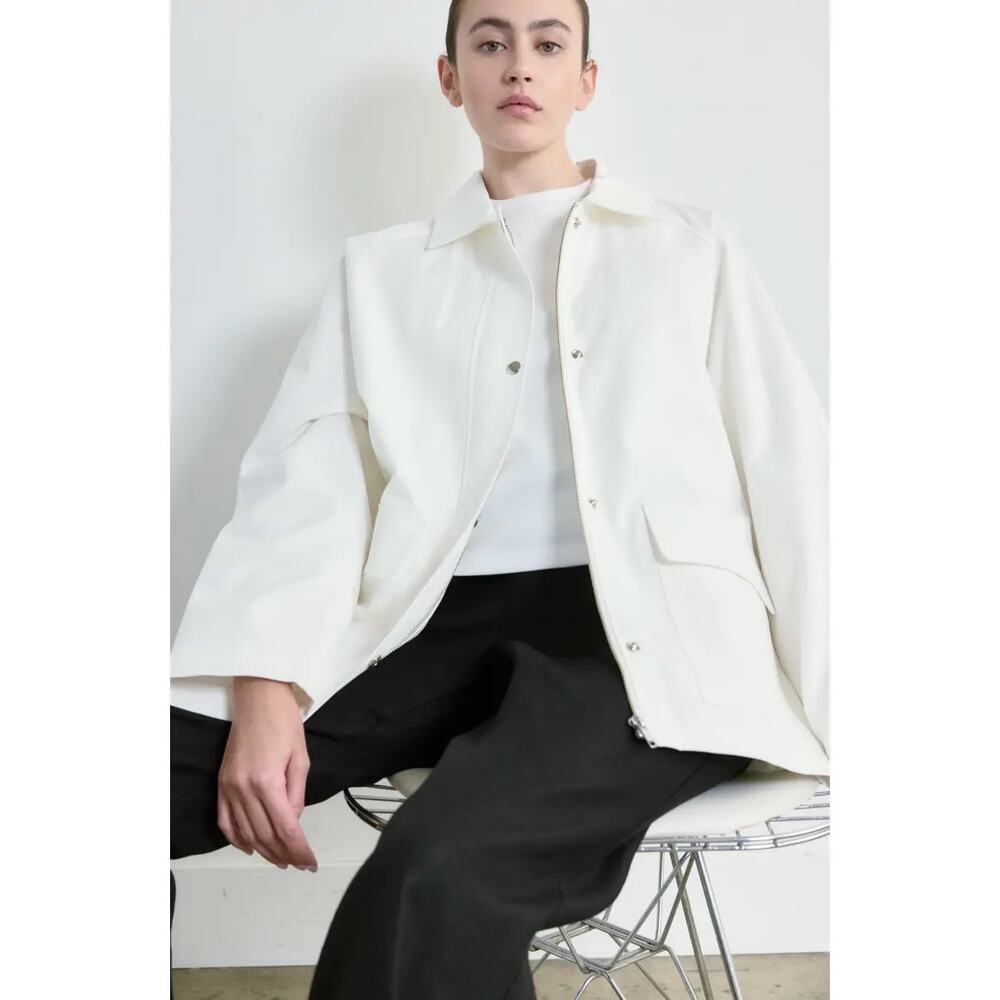 Almina Concept White Cotton Barn Jacket Small - Picture 3 of 7